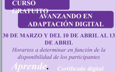 Abierto el plazo de inscripción para un curso gratuito de adaptación digital 