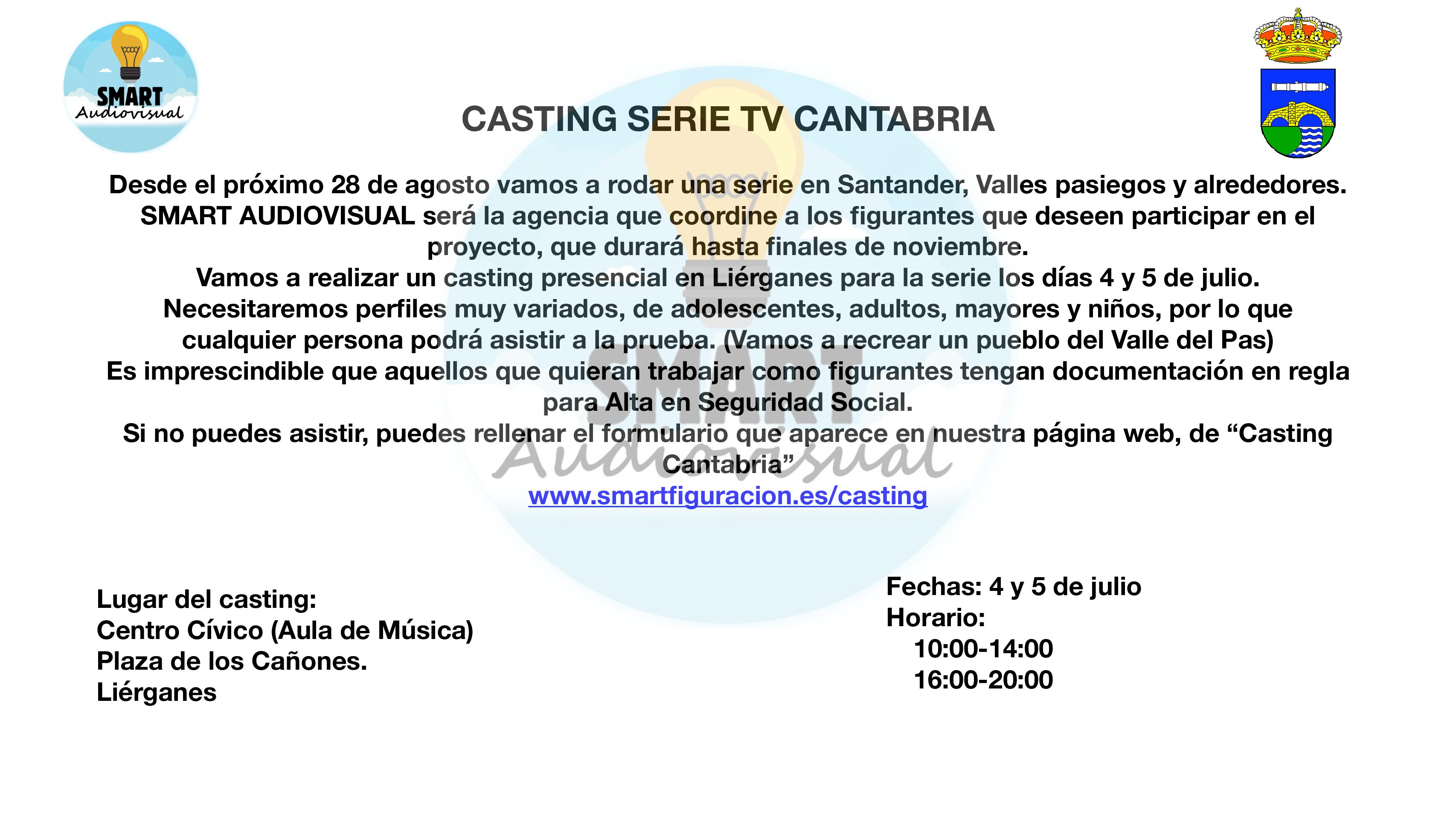 Casting para serie de TV que tendrá localizaciones en el municipio