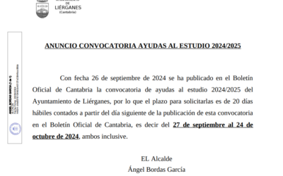 ANUNCIO CONVOCATORIA AYUDAS AL ESTUDIO 2024/2025